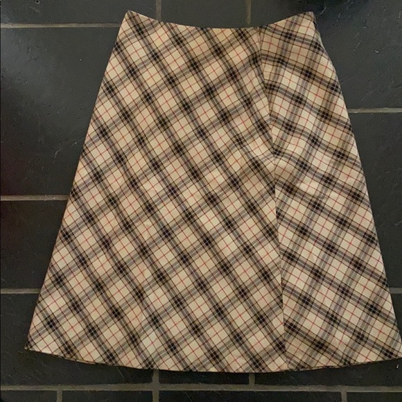 Tan plaid long skirt